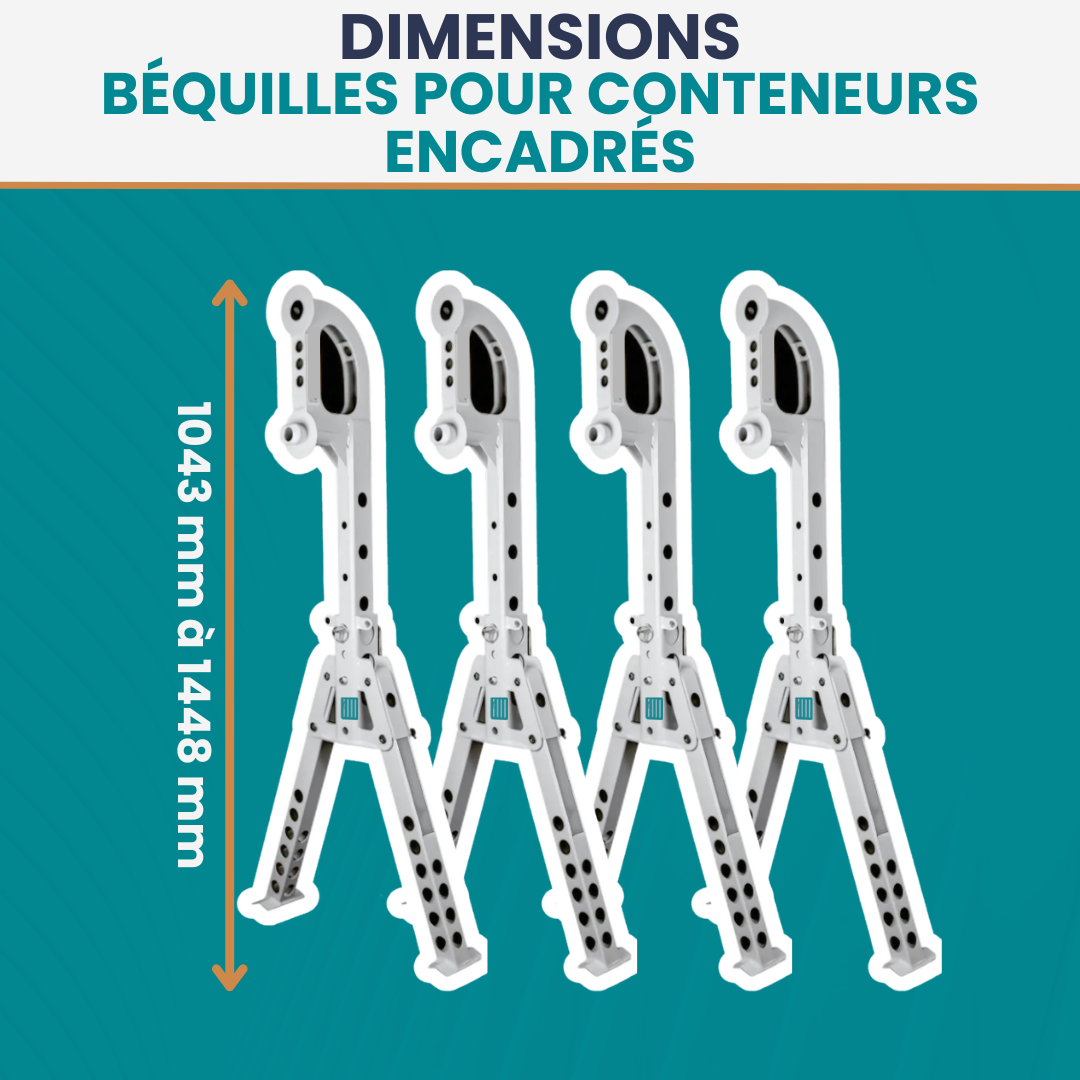 Lots de 4 béquilles pour conteneurs encadrés