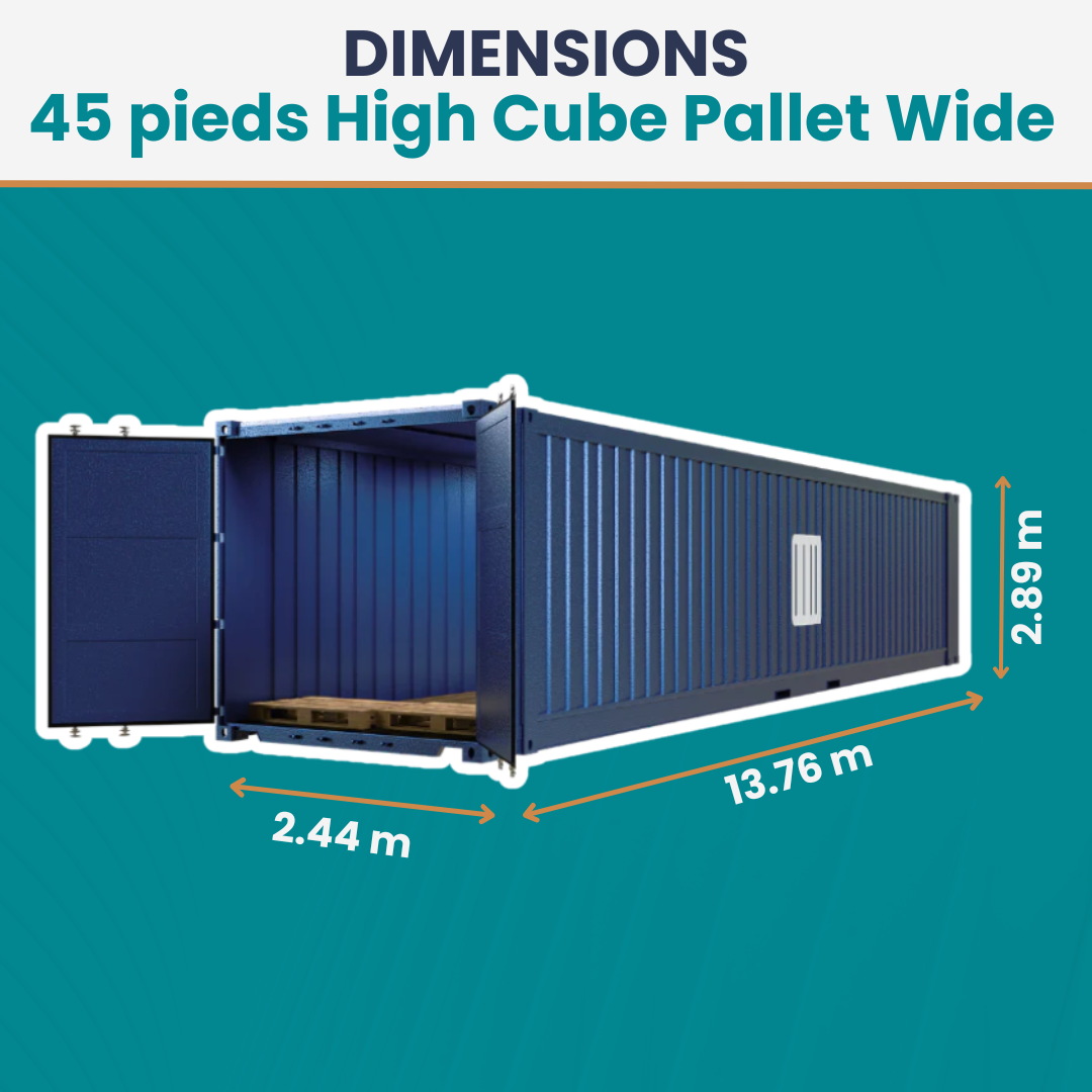 Conteneur Pallet Wide 45 Pieds HC