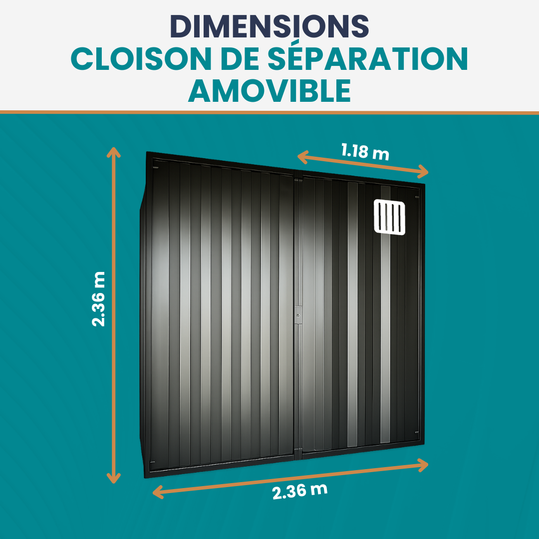 Cloison de séparation amovible pour conteneurs maritimes
