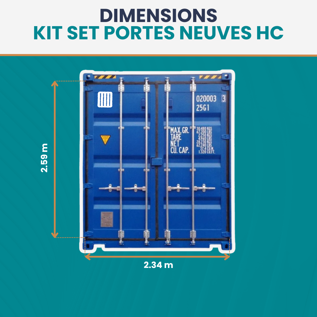 KIT set portes neuves High Cube pour conteneurs maritimes