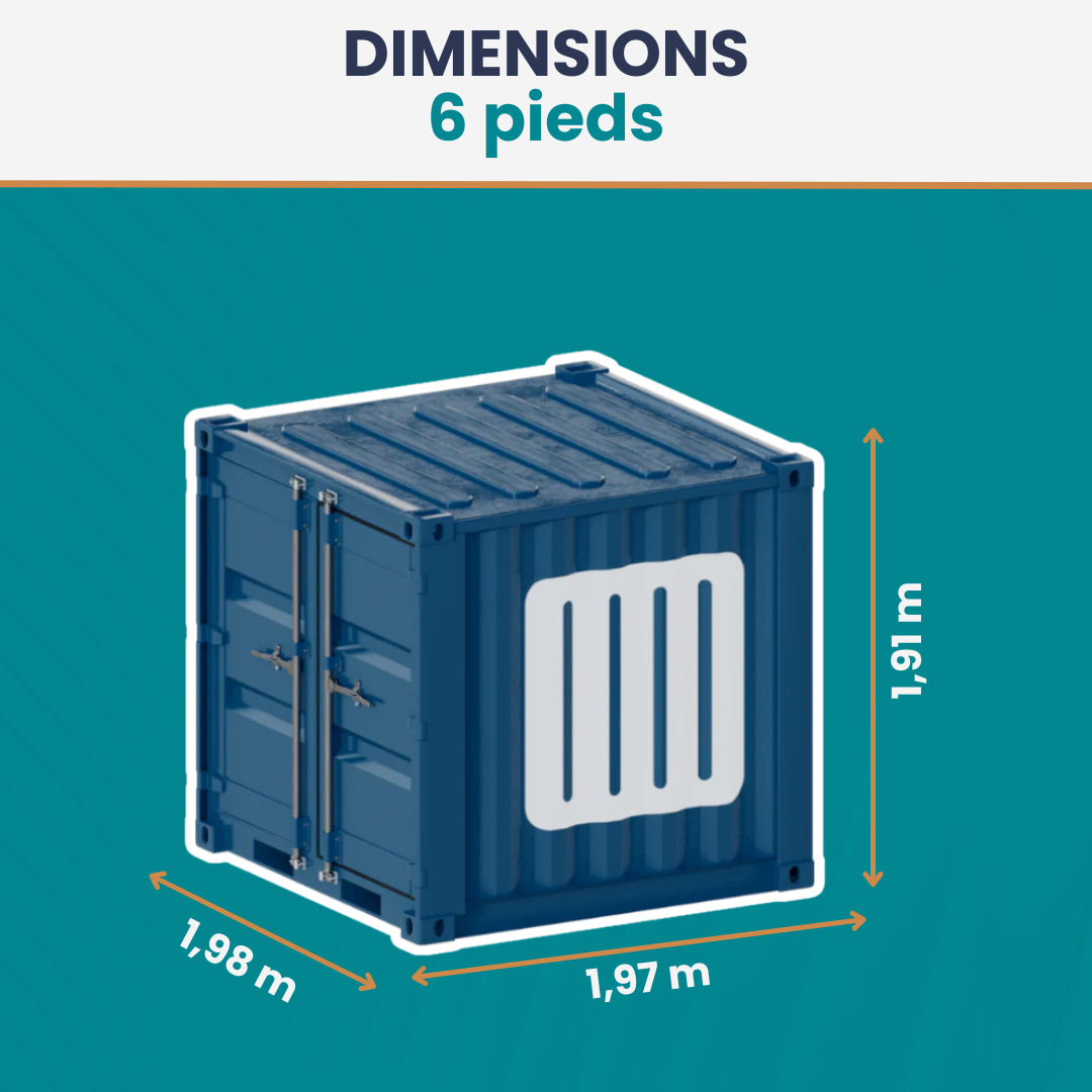 Conteneur stockage 6 Pieds