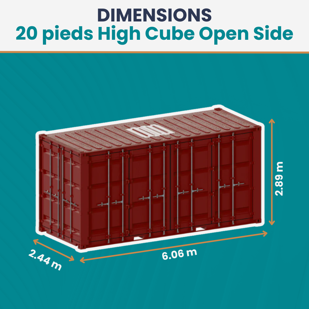 Conteneur 20 Pieds High Cube Open Side Occasion
