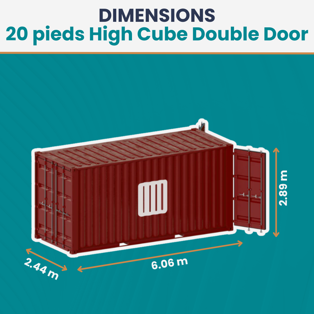 Conteneur 20 Pieds High Cube Double Door