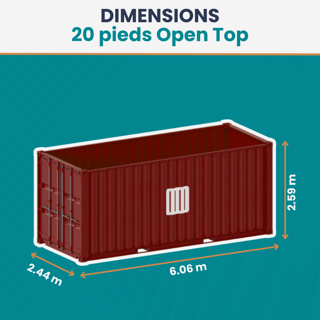 Conteneur 20 Pieds DRY Open Top