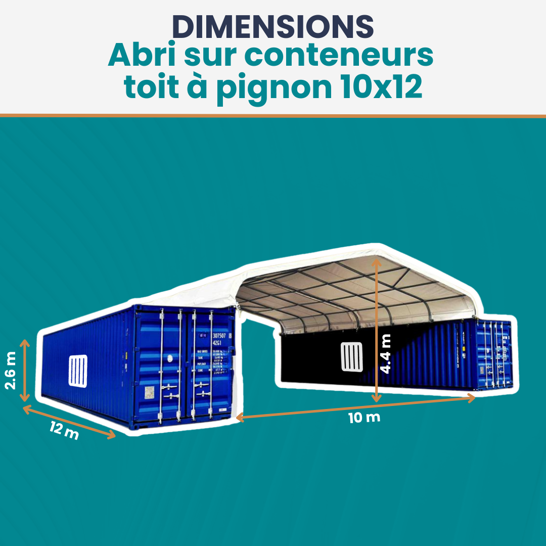 Abri sur conteneur maritime 10x12
