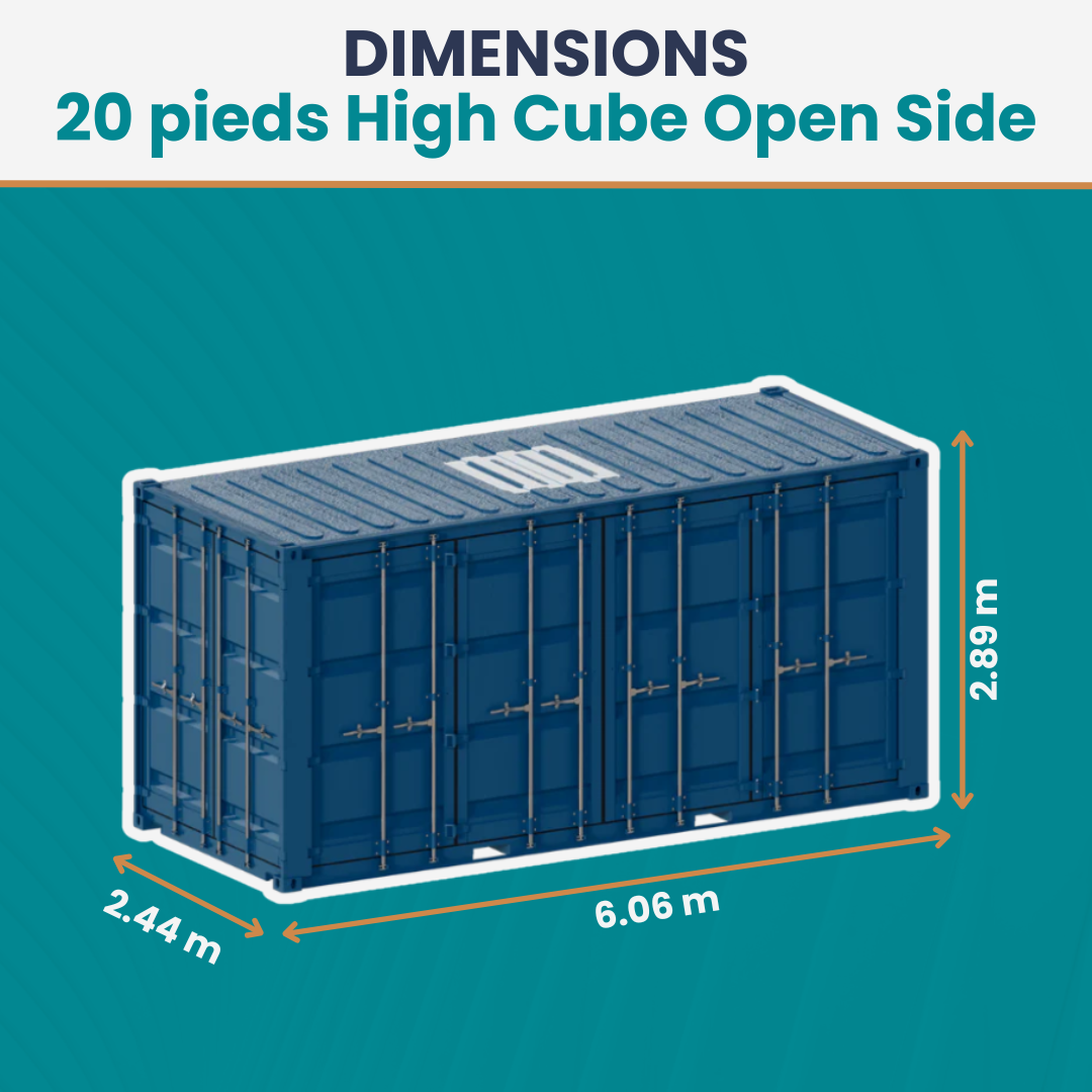 Conteneur 20 Pieds High Cube Open Side