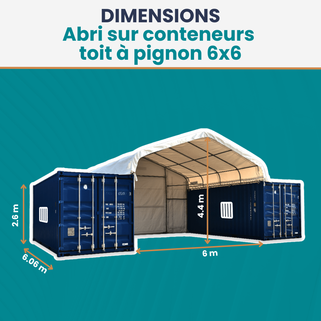 Abri sur conteneur maritime 6x6