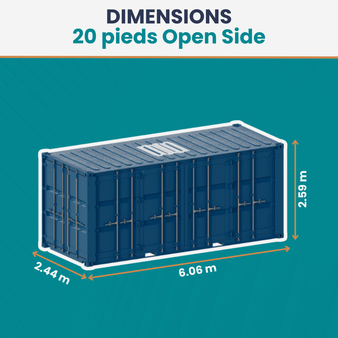 Conteneur 20 Pieds DRY Open Side
