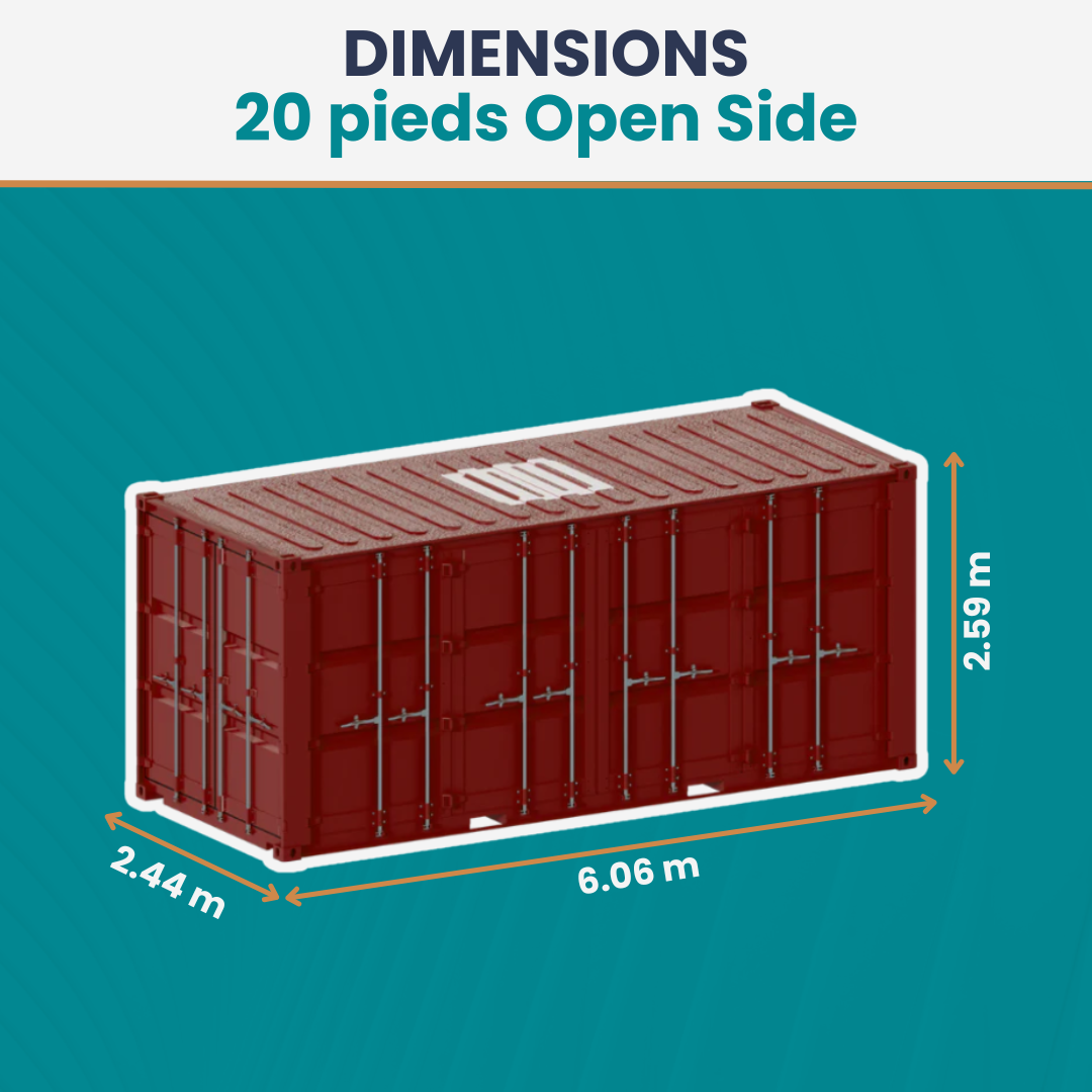 Conteneur 20 Pieds DRY Open Side
