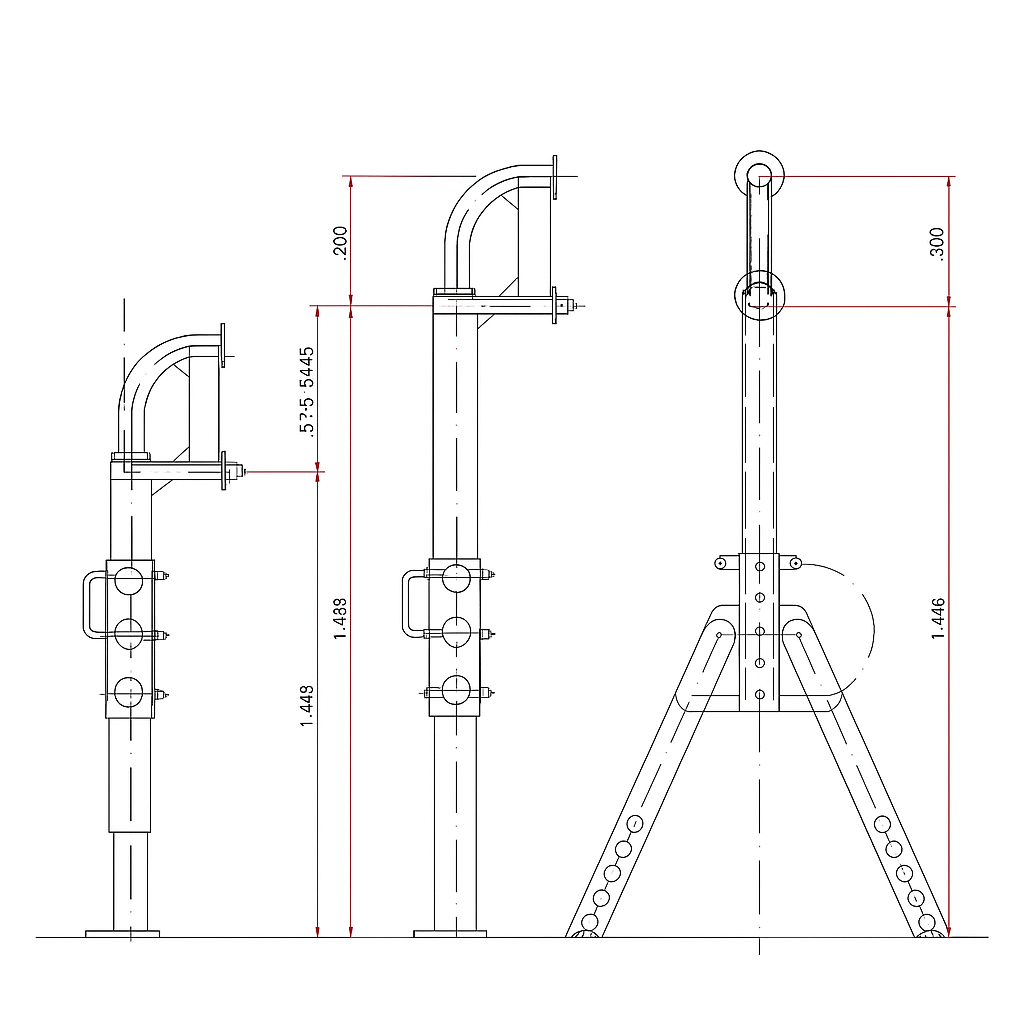Lot de 4 béquilles pour conteneur