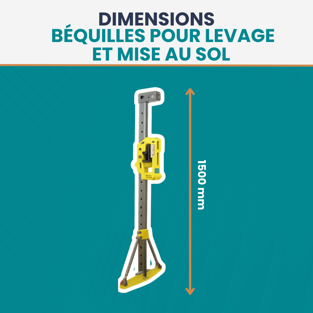 Lot de 4 béquilles pour levage et mise au sol